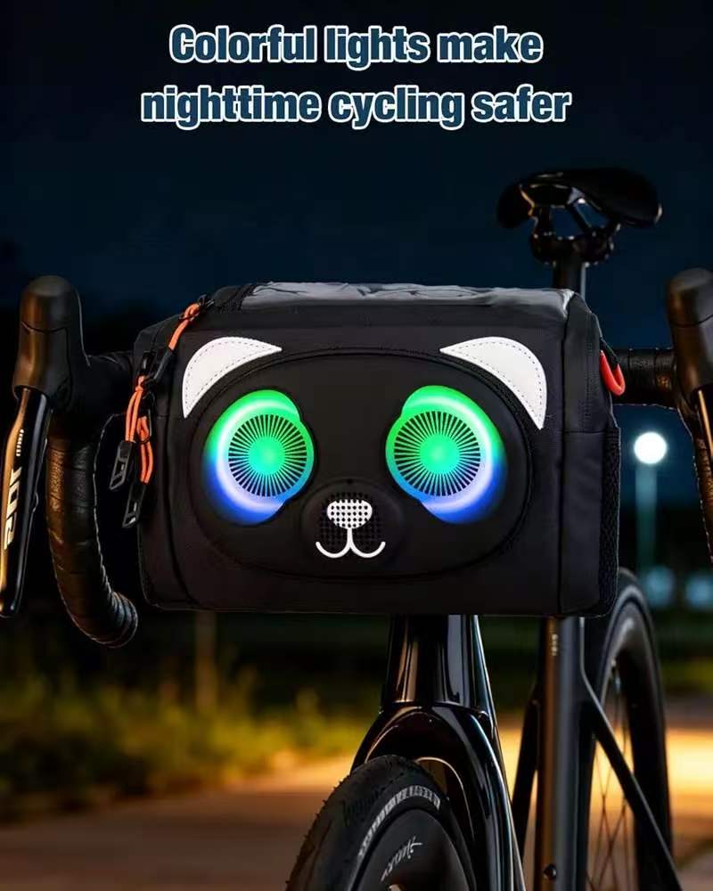 Handlebar bag LED lights for safer night cycling