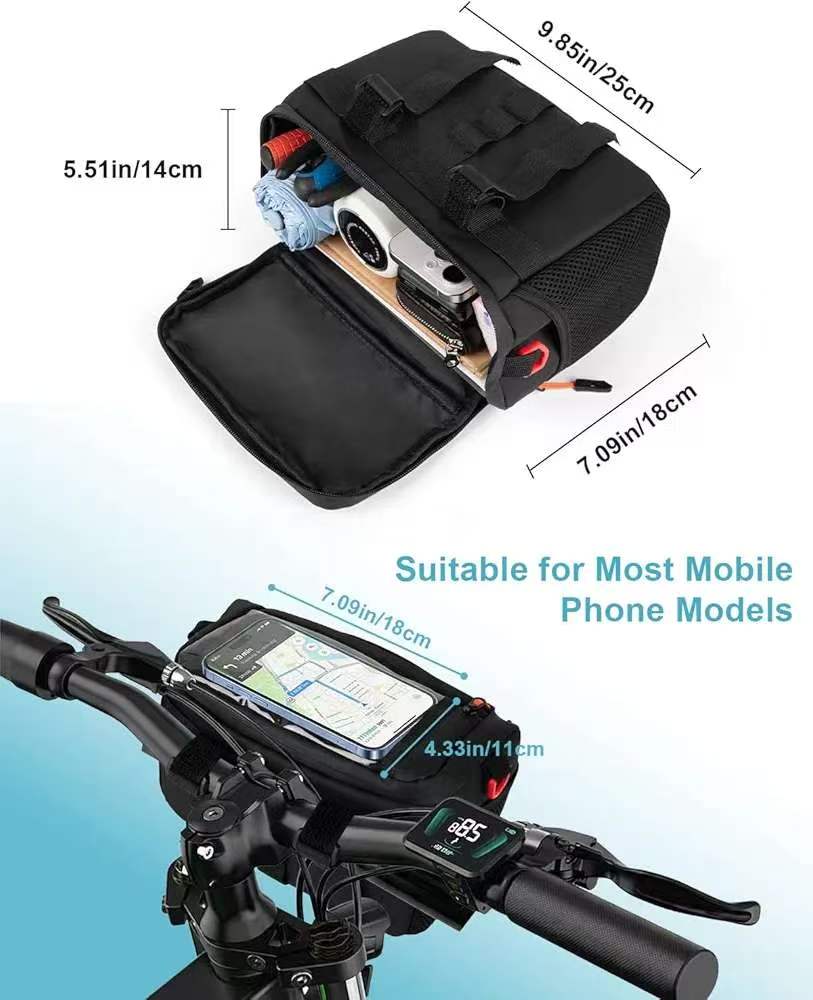Handlebar bag storage and size details